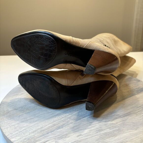 Caressa Women's Brown‎ Cream Leather Heeled Side Zip Boots US Size 6.5 M - Picture 8 of 13